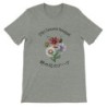 T-Shirt„ Wild flowers bouquet“ with Japanese translation, regular fit premium crewneck shirt, graphic flowery herb print, faux p