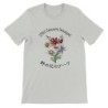 T-Shirt„ Wild flowers bouquet“ with Japanese translation, regular fit premium crewneck shirt, graphic flowery herb print, faux p