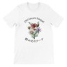 T-Shirt„ Wild flowers bouquet“ with Japanese translation, regular fit premium crewneck shirt, graphic flowery herb print, faux p