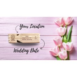 Wooden Whistle „Last Train“ with Custom Bride and Groom Name - Eco-Friendly Funny Party Favor for Wedding, Engagement - All 4 Si