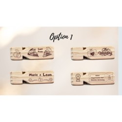 Wooden Whistle „Last Train“ with Custom Bride and Groom Name - Eco-Friendly Funny Party Favor for Wedding, Engagement - All 4 Si