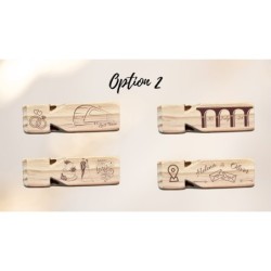 Wooden Whistle „Last Train“ with Custom Bride and Groom Name - Eco-Friendly Funny Party Favor for Wedding, Engagement - All 4 Si