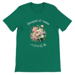 T-Shirt „Bouquet of Roses“ with Japanese translation, regular fit premium crewneck shirt, graphic flowery herb print, real fake