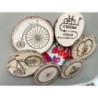 Bike Theme Wooden Coasters with Bark, Set of 6 pcs, 5th wedding anniversary gift, Mountain Bike Art for Enthusiasts, 6th anniver