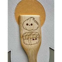 Wooden Spatula with Engraved Image, Custom Quote - Name Bamboo Spatula For Family & Friends, Housewarming Gift, Gift For Cooking