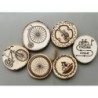 Bike Theme Wooden Coasters with Bark, Set of 6 pcs, 5th wedding anniversary gift, Mountain Bike Art for Enthusiasts, 6th anniver