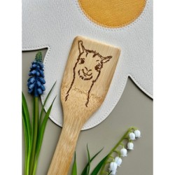 Wooden Spatula with Engraved Image, Custom Quote - Name Bamboo Spatula For Family & Friends, Housewarming Gift, Gift For Cooking