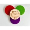 Smart Cats Wooden Felt Coasters, Set of 4 pcs, Kitten Lover Gift, Cool Cat stuff, Karma is a cat,