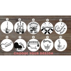 Music Lover Gift - Wooden Coaster Bottle Opener with Custom Name - Rockstar Party Favor - Beer Themed