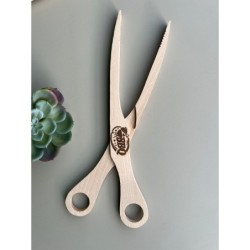 Personalized BBQ Scissor Tongs - Custom Name & Design | Wooden Grill Clips for Meat, Veggies and Fish