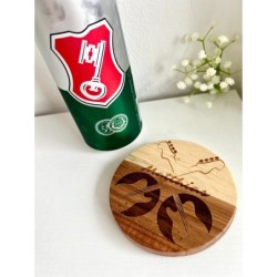 Music Lover Gift - Wooden Coaster Bottle Opener with Custom Name - Rockstar Party Favor - Beer Themed