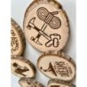 Hiking Climbing Theme Wooden Coasters with Bark, Set of 6 pcs, 5th wedding anniversary gift for him, Mountain Rock Sport, Outdoo