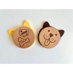 Dog Wooden Felt Coasters, Set of 2 pcs, Dog Sitter Gift, Cool Doggy stuff, Dog-themed party supplies, Puppy Lover Accessories