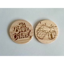 Oktoberfest Beer Wooden Coasters, Set of 5 pcs, 5th wedding anniversary gift, Festival gift basket, Stag Bachelor Party