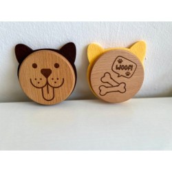 Dog Wooden Felt Coasters, Set of 2 pcs, Dog Sitter Gift, Cool Doggy stuff, Dog-themed party supplies, Puppy Lover Accessories