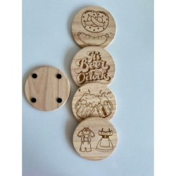 Oktoberfest Beer Wooden Coasters, Set of 5 pcs, 5th wedding anniversary gift, Festival gift basket, Stag Bachelor Party