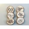 Under Sea World Wooden Coasters with Bark, Set of 6 pcs, 5th wedding anniversary gift, 6th anniversary present,