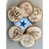 Under Sea World Wooden Coasters with Bark, Set of 6 pcs, 5th wedding anniversary gift, 6th anniversary present,