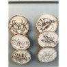 Under Sea World Wooden Coasters with Bark, Set of 6 pcs, 5th wedding anniversary gift, 6th anniversary present,