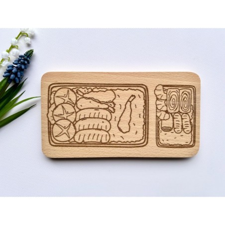 Engraved Bento Box Breakfast & Cutting Board – Japanese-Inspired Gift, Perfect for Kids, Food Lovers, Bento Enthusiasts, Unique