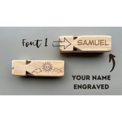 Wooden Train Sound Whistle with Custom Name - Eco-Friendly Toy for Indoor and Outdoor Play - All 4 Sides Engraved