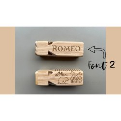 Wooden Train Sound Whistle with Custom Name - Eco-Friendly Toy for Indoor and Outdoor Play - All 4 Sides Engraved