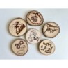 Climbing Theme Wooden Coasters with Bark, Set of 6 pcs, 5th wedding anniversary gift, Mountain Rock Sport, Outdoor Adventure