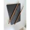 Slate Sushi Serving Plate Set with Custom Chopsticks - Elegant Nigiri Tray for Sashimi, Maki, Ikura, Onigiri