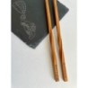 Slate Sushi Serving Plate Set with Custom Chopsticks - Elegant Nigiri Tray for Sashimi, Maki, Ikura, Onigiri