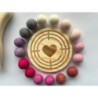 Personalized Wooden Slingshot & Heart Target Set | 16 Felt Balls for Indoor and Outdoor Entertainment | Handcrafted Eco Toy