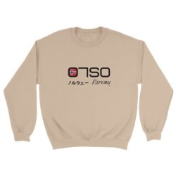 Oslo Norway Sweatshirt, Choose your city“ jumper, unisex minimalist style sweater, graphic crewneck shirt, Japanese kanji kataka