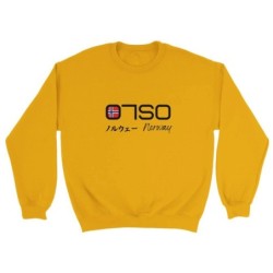 Oslo Norway Sweatshirt, Choose your city“ jumper, unisex minimalist style sweater, graphic crewneck shirt, Japanese kanji kataka