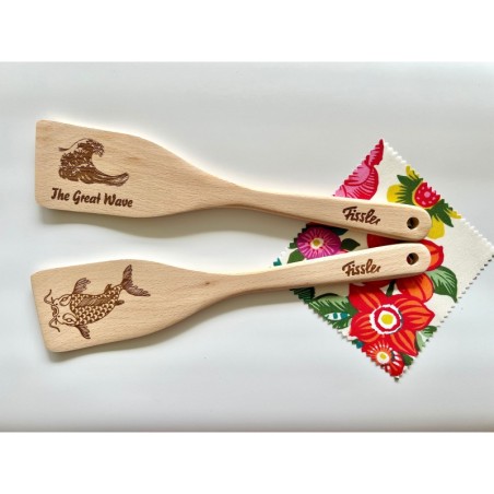 Premium Quality Fissler Wooden Spatula with Elegant Japanese Design - Great for Family & Friends and Cooking Enthusiasts