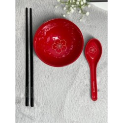 Custom Japanese Style Miso Soup Bowl Set – Personalized Engraved Spoon & Chopsticks with Name, Unique Kitchenware Gift, Rice Bow