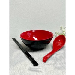 Custom Japanese Style Miso Soup Bowl Set – Personalized Engraved Spoon & Chopsticks with Name, Unique Kitchenware Gift, Rice Bow