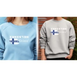 Helsinki Finland Sweatshirt,„Choose your city“minimalist style crewneck shirt, graphic sweater for travel blogger, Japanese kata