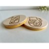 Lemonade Wooden Felt Coasters, Set of 2 pcs, 5th wedding anniversary gift, 7th anniversary present, Refreshing Citrus Lemon Drin