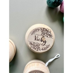 Personalized Wooden Yo-Yo with Custom Name & Spiral Design- Eco-Friendly Toy for Indoor and Outdoor Play - Front and Back Side E