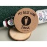 Groomsmen Best Man Proposal Coaster - Custom Wedding Invitation, Bachelor Party Favor, Personalized Wooden/Cork/Slate Coaster, U