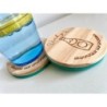 Glass & Bottle of Water Wooden Felt Coasters, Set of 2 pcs, 5th wedding anniversary gift, 7th anniversary present, Sparkling Wat