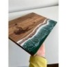 Surfer Cutting Board with Male and Female Figure, Acacia Wood with Resin, custom name engraved, ocean wave epoxy, beach-themed s