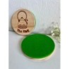 Green Tea Wooden Felt Coasters, Set of 2 pcs, 5th wedding anniversary gift, 7th anniversary present, Matcha Lover Gift