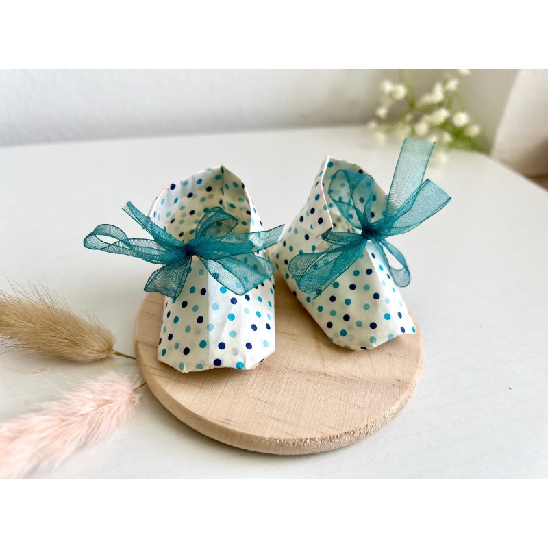 Origami shoes "Warm Rain"  - cute baby souvenir shoes, new baby gift box, pregnancy gift box, new mom gift basket, baby keepsake