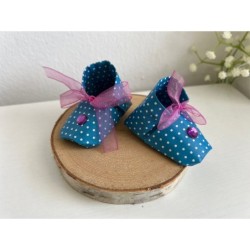 Origami shoes „Dotty Blue“- cute baby souvenir shoes, new baby gift box, pregnancy gift box, new mom gift basket, baby keepsake