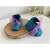 Origami shoes „Dotty Blue“- cute baby souvenir shoes, new baby gift box, pregnancy gift box, new mom gift basket, baby keepsake