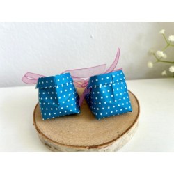 Origami shoes „Dotty Blue“- cute baby souvenir shoes, new baby gift box, pregnancy gift box, new mom gift basket, baby keepsake