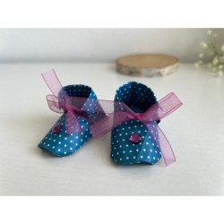 Origami shoes „Dotty Blue“- cute baby souvenir shoes, new baby gift box, pregnancy gift box, new mom gift basket, baby keepsake