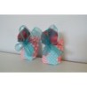 Origami shoes "Pink - Blue Fusion" - baby souvenir booties, new baby gift box, pregnancy gift box, new mom gift basket, baby kee