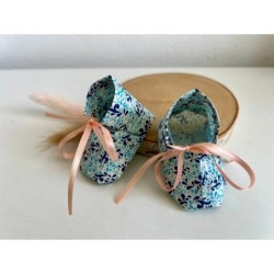 Origami shoes "Splash"  - cute baby souvenir paper booties, new baby gift box, pregnancy gift box, new mom gift basket, baby kee