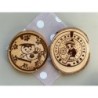 Japanese Manhole Covers Wooden Coasters, Set of 6 pcs, Natural Sustainable Wood, New Home Gift